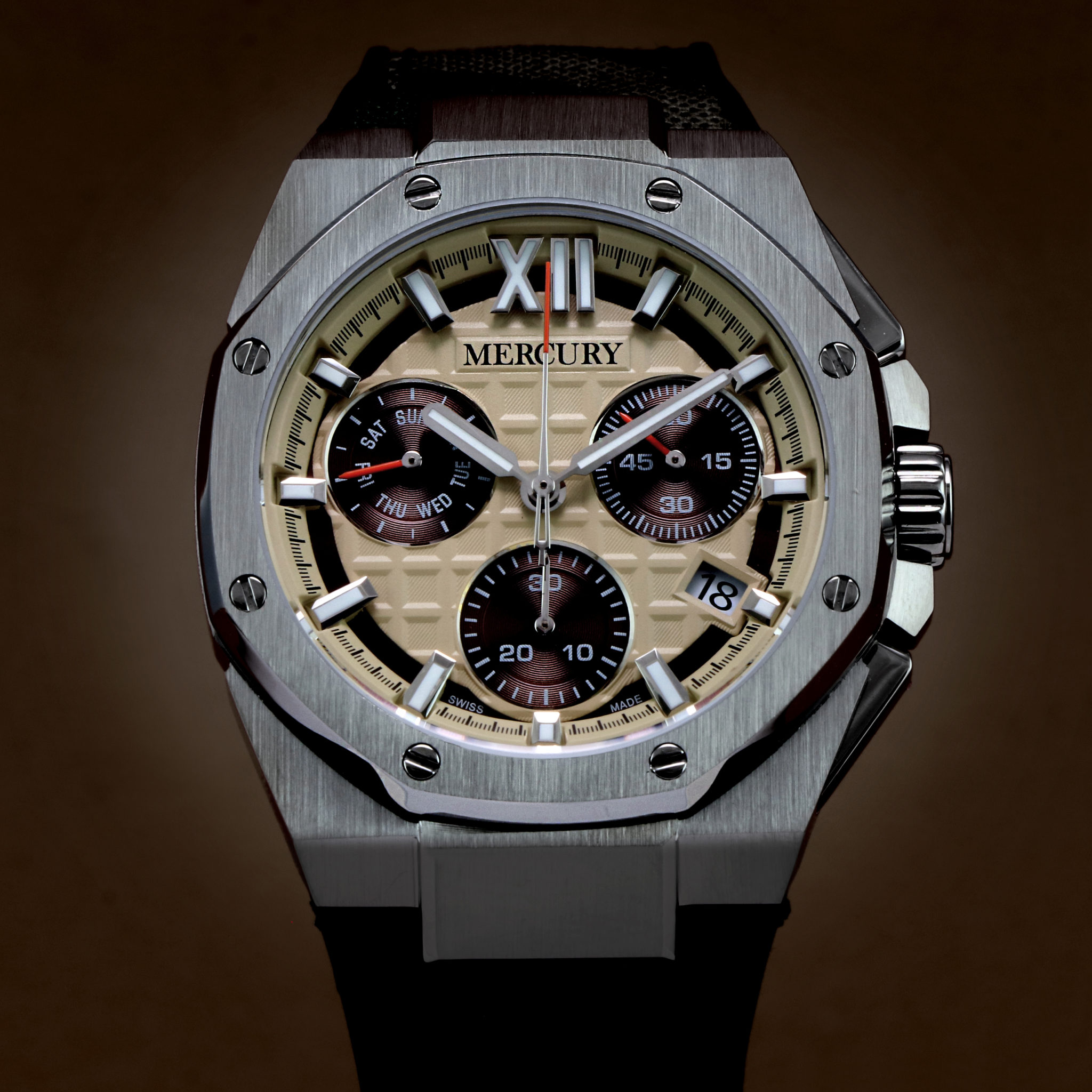 Montre Bracelet Mercury ME1060-SBL-1 Argentée Pour Homme - Neuf Avec Boîte